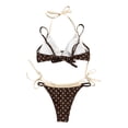thumbnail image 4 of High Waisted Bikini Sets for Women Polka Dot Bikini Set for Women Fashionable Two Piece Swimsuit Flowy Comfortable Fit Tankini Beach Pool Seasons Yellow S, 4 of 5