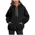 thumbnail image 2 of Pullover Hoodies for Women Long Sleeve Trendy Hooded Sweatshirt with Pockets Pullover Top, 2 of 4
