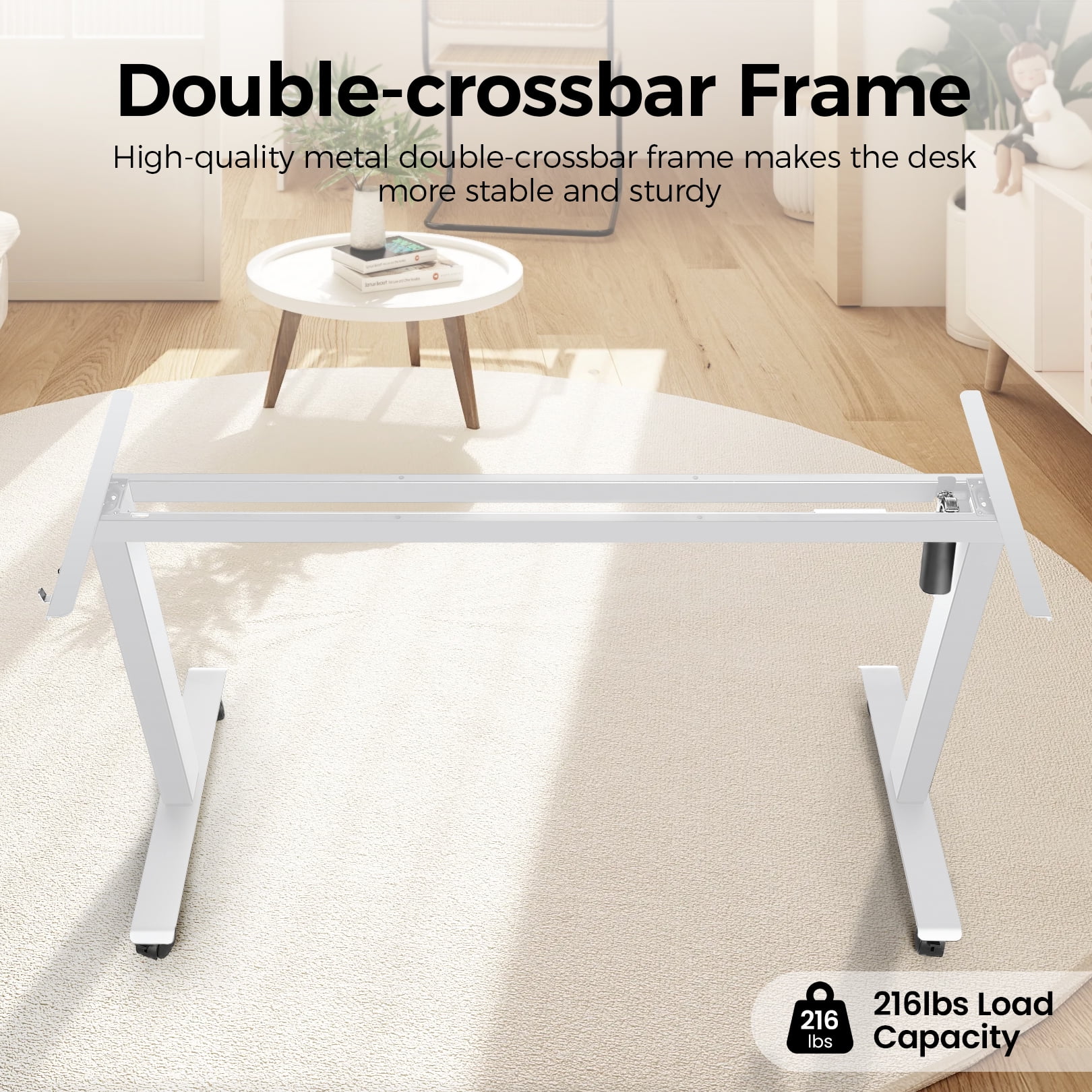 Legooin 70"W Extra Wide Sit-Stand Desk Mobile Gaming Table with USB Port for Home Office, Oak
