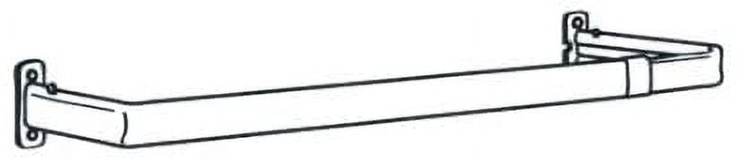 Graber Single Standard Lock Seam Curtain Rod, 84 to 120-inch Adjustable Width, 5 1/2-Inch Projection, White