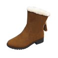thumbnail image 3 of Womens Winter Snow Boots Mid Calf Faux Fur Lined Insulated Shoes Thick Sole Comfortable Outdoor Boots, 3 of 10
