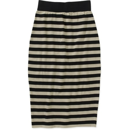 Women's Striped Knit Bodycon Skirt