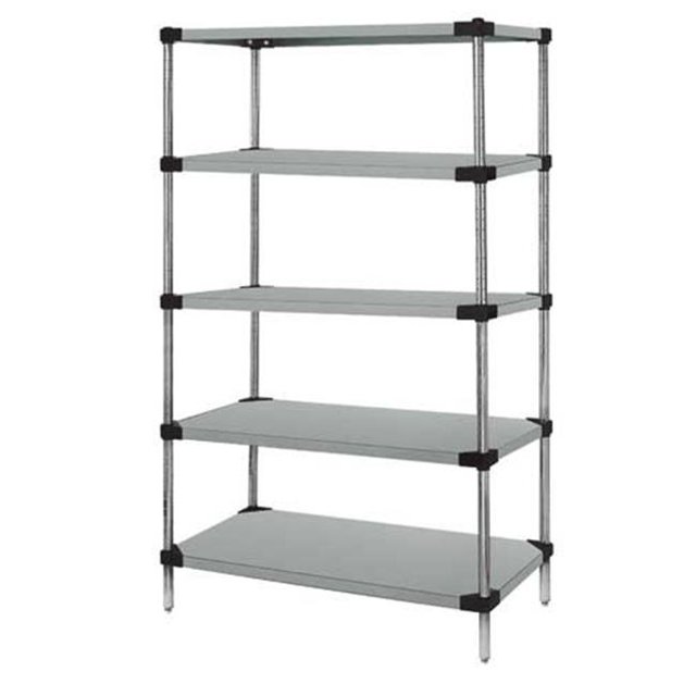 Unité de Rayonnage Solide en Acier Galvanisé à 5 Étagères - 14 x 36 x 74 Po.