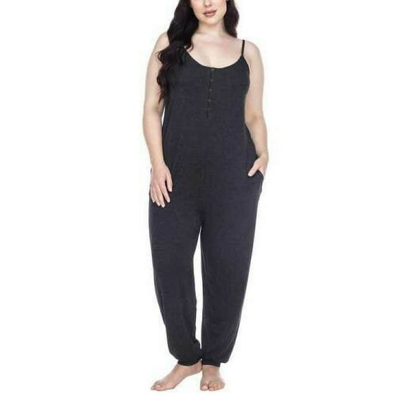 Honeydew Women's Sleeveless Sleep Lounge Jumpsuit, Char Heather XL