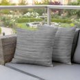 thumbnail image 2 of Outdoor Pillow Covers Retro Gray Striped Waterproof Pillow Cases 18x18 Set of 2, Vintage Turquoise Texture Pattern Throw Pillow Cover Pillowcase for Patio Balcony Couch Garden, 2 of 9