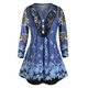 thumbnail image 1 of Más el tamaño de panel de encaje floral camiseta impresa Rosegal  Mangas largas de talla grande, 1 of 5