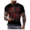 thumbnail image 1 of Summer Creative Pentagram Pattern 3D Printing Men's T-shirt Personality Short-sleeved Street Trend Quick-drying O-neck Loose Top, 1 of 5