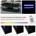 thumbnail image 3 of JOIVI LED Coffee Table with 2 Storage Drawers, Modern High Gloss Coffee Table, 2 Tiers Rectangle Center Table, 16-Color LED Lights, Black, 3 of 9