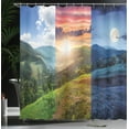 thumbnail image 4 of Ambesonne Apartment Shower Curtain, Mountain Forest View, 69"Wx75"L, Multicolor, 4 of 5