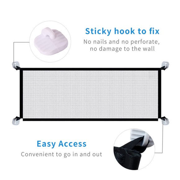 Cat Netting, Freestanding Foldable Dog Gate Cat Netting Balcony Safety Screen Protection Crib Mesh for Pets Baby