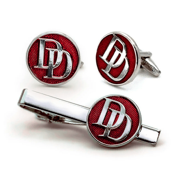 Daredevil Cufflinks, Marvel Tie Clip, Groomsmen Jewelry, Men’s Wedding Gifts