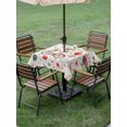 thumbnail image 5 of Square Outdoor Tablecloth with Umbrella Hole 250 Anniversary Outside Table Cloth Waterproof Patio Table Cover Independence Day Fireworks Florals Beige Zipper Tablecloths for Picnic Camping 54x54 Inch, 5 of 8