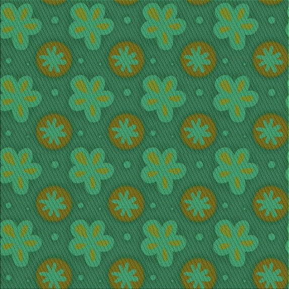 Ahgly Company Machine Washable Indoor Square Transitional Jungle Green Area Rugs, 8' Square