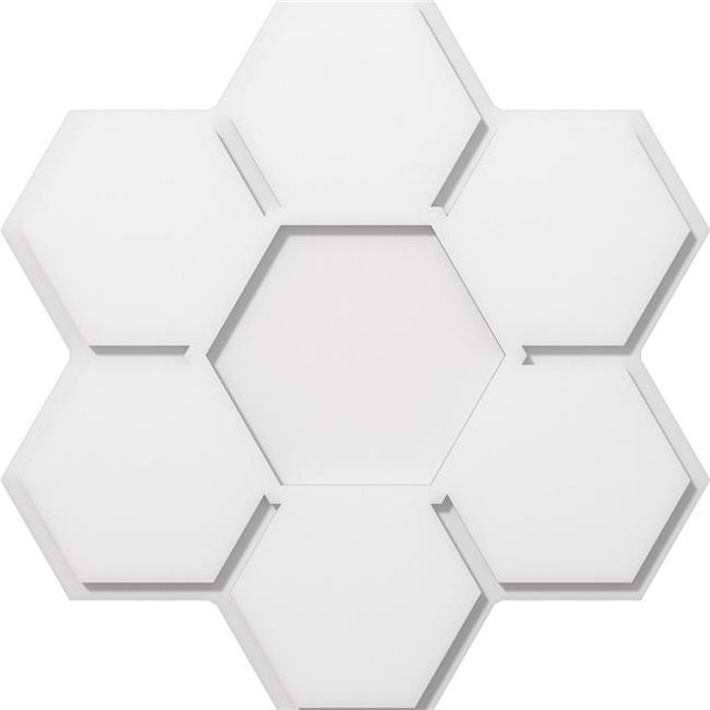 Ekena Millwork CMP24DY 24 Po OD x 8,25 Po Médaillon de Plafond Contemporain PVC Marguerite Carrée