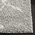 thumbnail image 3 of SAFAVIEH Berber Bentley Geometric Shag Area Rug, Light Gray/Cream, 3' x 5', 3 of 12