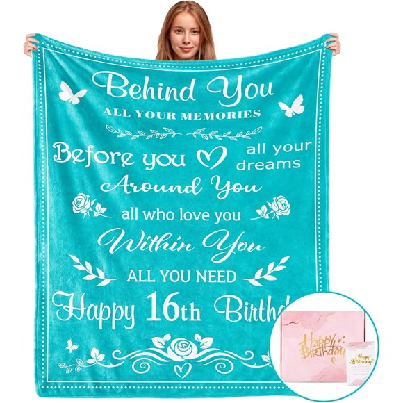 XZYG Cadeaux de 16e Anniversaire pour Filles avec Boîte-Cadeau Cadeaux pour Filles de 16 Ans Sweet Cadeaux de 16 pour Filles Sweet Cadeaux de Seize Ans Cadeaux de 16e Anniversaire pour Filles Décorations d'Anniversaire (60*80 Pouces)