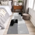 thumbnail image 4 of Black Grey 2'x6' Runner Rugs for Hallway Kitchen Bedside Non Slip Washable, Abstract Geometric Color Block Oil Painting Entryway Rug Runners with Rubber Backing, Long Carpet Runner for Laundry Room, 4 of 8