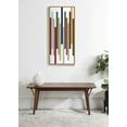 thumbnail image 6 of Kate and Laurel Sylvie Modern Color Block Stacks Framed Canvas Wall Art by The Creative Bunch Studio, 18x40 Natural,  Colorful Retro Modern Abstract Art Wall Décor, 6 of 6