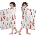thumbnail image 4 of Multicolor Christmas Tree Pattern Hooded Bath Towel，60"x35" for Ages 3 To 12 Kids, Quick Dry Lightweight Soft Microfiber Hood Beach Towel Cover Up for Kids, 4 of 7
