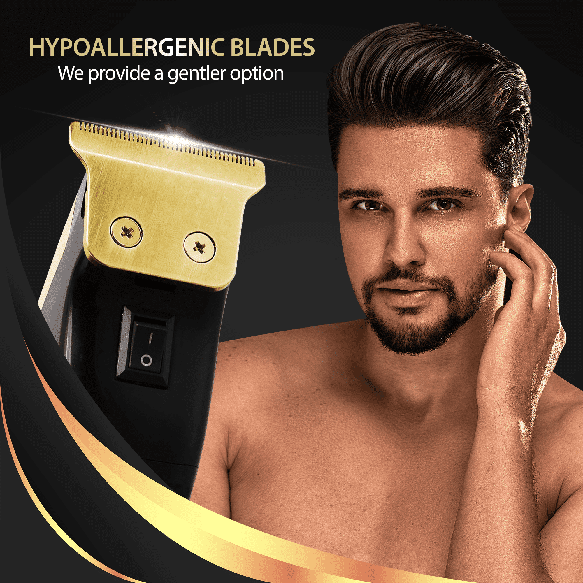 Cutting Edge Touch Up Travel Trimmer – Hypoallergenic Blade, Compact & Travel-Friendly, Battery-Powered, 3 Guide Combs