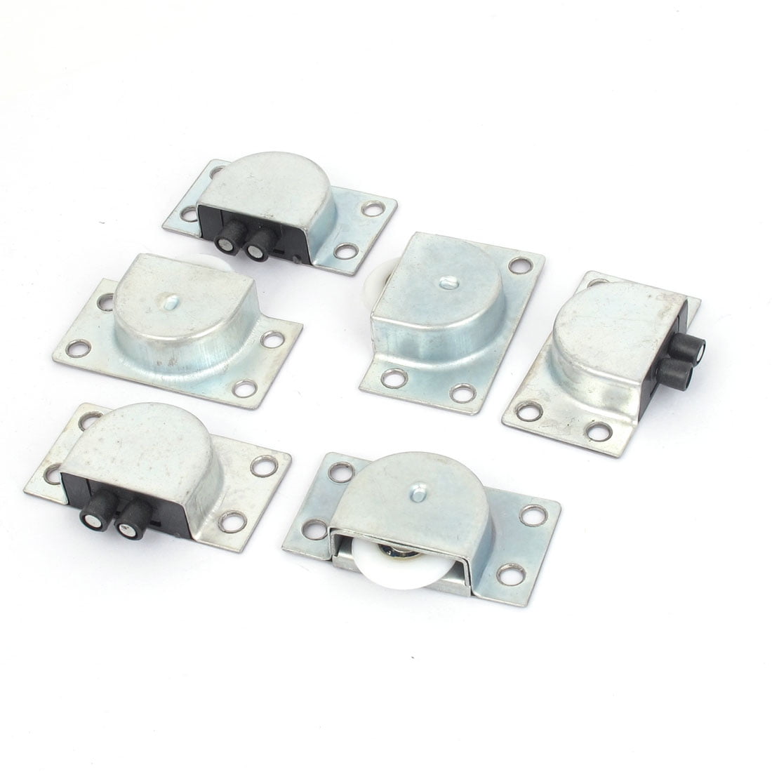 3 Pair 1 White Plastic Wheel Metal Sliding Door Roller Set For 3 Pair 1 White Plastic Wheel Metal Sliding Door Roller Set For Cabinet Wardrobe