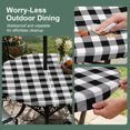 thumbnail image 5 of Round Outdoor Tablecloth with Umbrella Hole and Zipper, Farmhouse Checkered Tablecloth with Elastic Waterproof, Black White Buffalo Plaid Patio Table Covers for 31" - 35" Picnic Pool Tables, 5 of 9