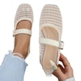 thumbnail image 4 of YgkuHd Slip-On Flats for Women Transparent Mesh Casual Shoes with Breathable Mesh Upper, Trendy Plus Size Spring Summer Comfortable Footwear,Beige_43, 4 of 6