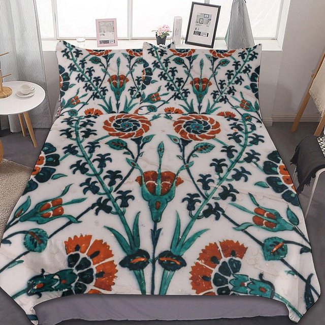 HAHDAXIA Pattern Bedding Solid Comforter Set for All Seasons 3 Pieces(1 Comforter+2 Pillowcases) Soft Microfiber Bedding Set Queen(90"x90")