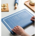 thumbnail image 4 of Non-Stick Silicone Rolling Pin & Dough Mat Set,Rolling Pin with Thick Baking Mat for Kneading Dough,Dark Blue,Baking Essentials,Rolling Mat,JN,1 Set, 4 of 6