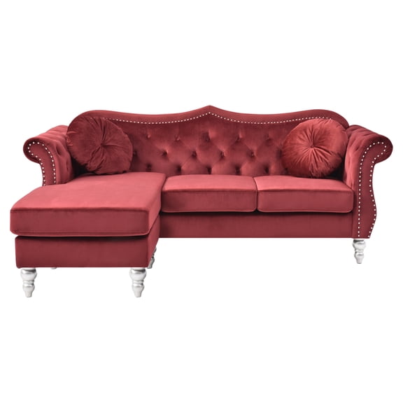Glory Furniture Hollywood G0669B-SC Sofa Chaise , BURGUNDY