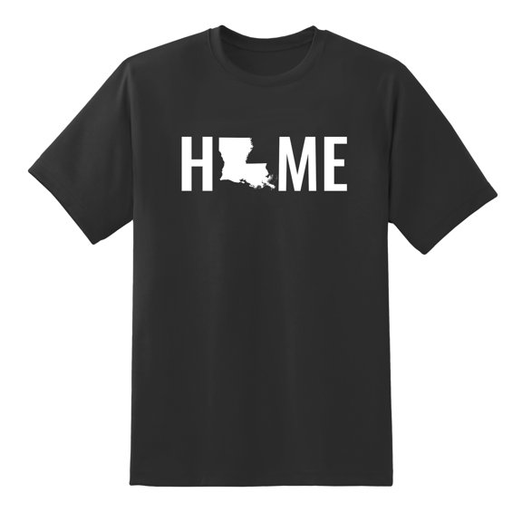 Home State Louisiana Design Mens Graphic T Shirts Black,S