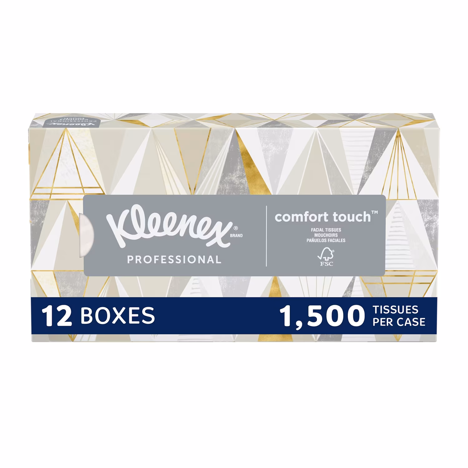 thumbnail image 1 of Professional Facial Tissue (1500 count) - 2-Ply - Flat Facial Tissue Boxes for Business - 12 Boxes/Case (White), 1 of 4