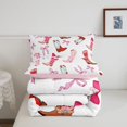 thumbnail image 5 of Homewish Western Cowgirl Boots Twin Comforter Sets,Cute Bowtie Bedding Set,White Pink,Pink Reversible,2-Piece,1 Comforter and 1 Pillowcase, 5 of 7