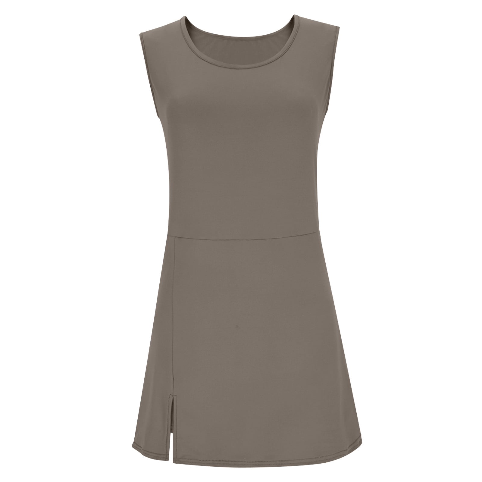 Women Sport Jumpsuit Sleeveless Mini Dress Pants Summer Split Inner Shorts Overalls Athletic Gym Workout One Piece Outfits