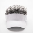 thumbnail image 5 of Gorras de Peluca de Moda Unisex Viseras para Concisas Gorra de BéIsbol de Hip Hop Callejero Sombreros Snapback para Casqueta de Pelo Falso +Gris, 5 of 5