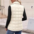 thumbnail image 4 of Women Stand Collar Quilted Puffer Vest Sleeveless Zip Front Side Pockets Casual Layering Gilet L, 4 of 4