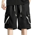thumbnail image 3 of Tumotour Cargo Shorts For Men Outdoor Casual Multi Shorts Elastic Waist Drawstring Lightweight Summer Beach Shorts With Pockets Five Quarter Pants, 3 of 9