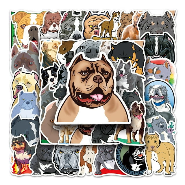 Paquete de pegatinas American Bully Dog, 50 unidades, vinilo impermeable