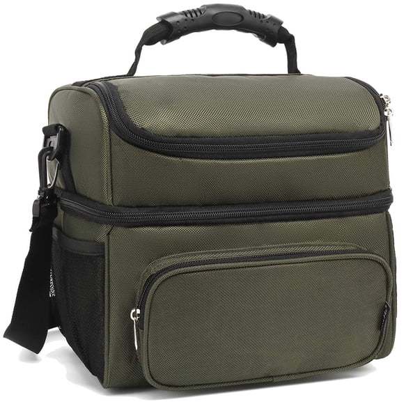 Bolsa Térmica Para Almuerzo FlowFly de Doble Capa Aislante Verde Militar
