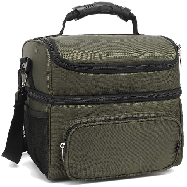 Bolsa Térmica Para Almuerzo FlowFly de Doble Capa Aislante Verde Militar