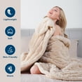 thumbnail image 4 of Anjee Queen Size Sherpa Fleece Reversible Throw Blankets for Summer, Super Cozy Thick 3D Checkered Bed Blankets for Couch Sofa,  90" x 90" Khaki, 4 of 11