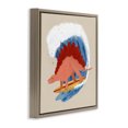 thumbnail image 3 of Stupell Industries Eclectic Surfing Dino Stegosaurus Brown Floating Frame Canvas Art, 18 x 18, by Carrie Cantwell, 3 of 8