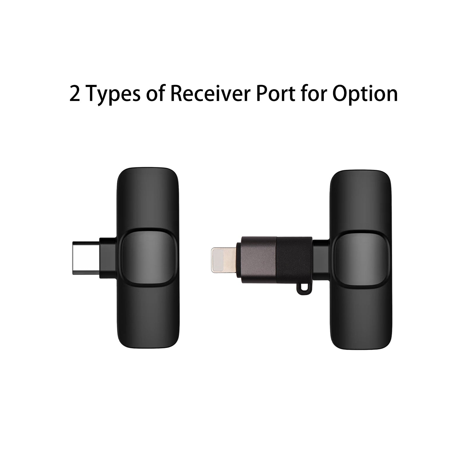 Carevas Wireless Lavalier Microphone Clip-on Omnidirectional Mic Receiver Microphone System with Type-C Port Wind Muff Adapter Replacement for Android iOS Smartphone Live Stream Interview Recordin