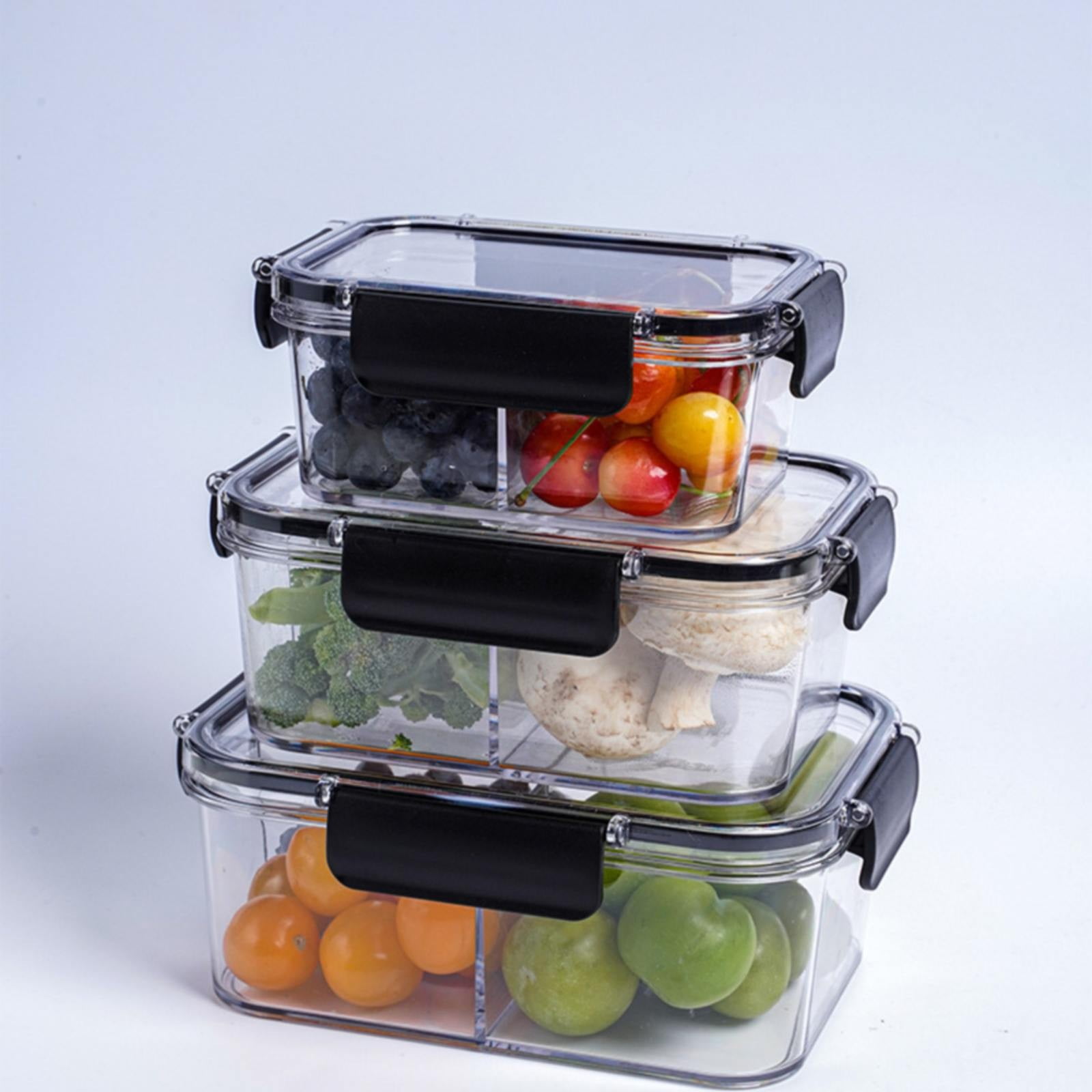 XKHHLH Large Fruit Containers for Fridge - Leakproof Food Storage Containers - Dishwasher & microwave safe Produce Containers Keep Fruits, Vegetables, Berry, Meat Fresh longer