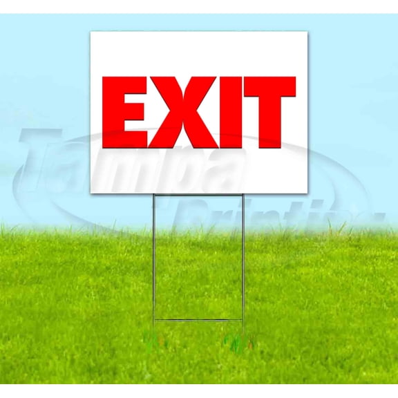 Exit (18" x 24") Yard Sign, Includes Metal Step Stake