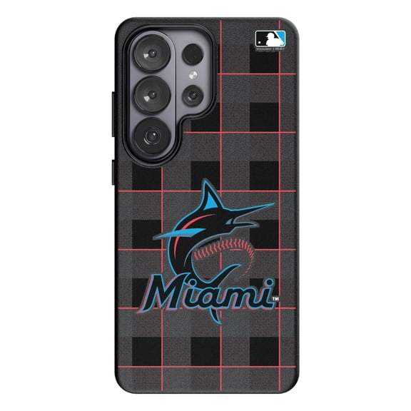 Keyscaper Miami Marlins Plaid Galaxy Magnetic Bump Case