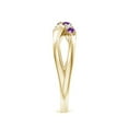 thumbnail image 3 of ANGARA Natural 0.12 Ct. Amethyst with Diamond Classic Ring in 14K Yellow Gold for Women (Ring Size: 10.5), 3 of 9