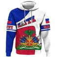 thumbnail image 4 of Nueva moda deportiva con estampado de bandera haitiana, sudaderas con capucha con cremallera, emblema nacional de la isla de Haití del mar Caribe, impresión 3D, jerseys de manga larga, 4 of 5