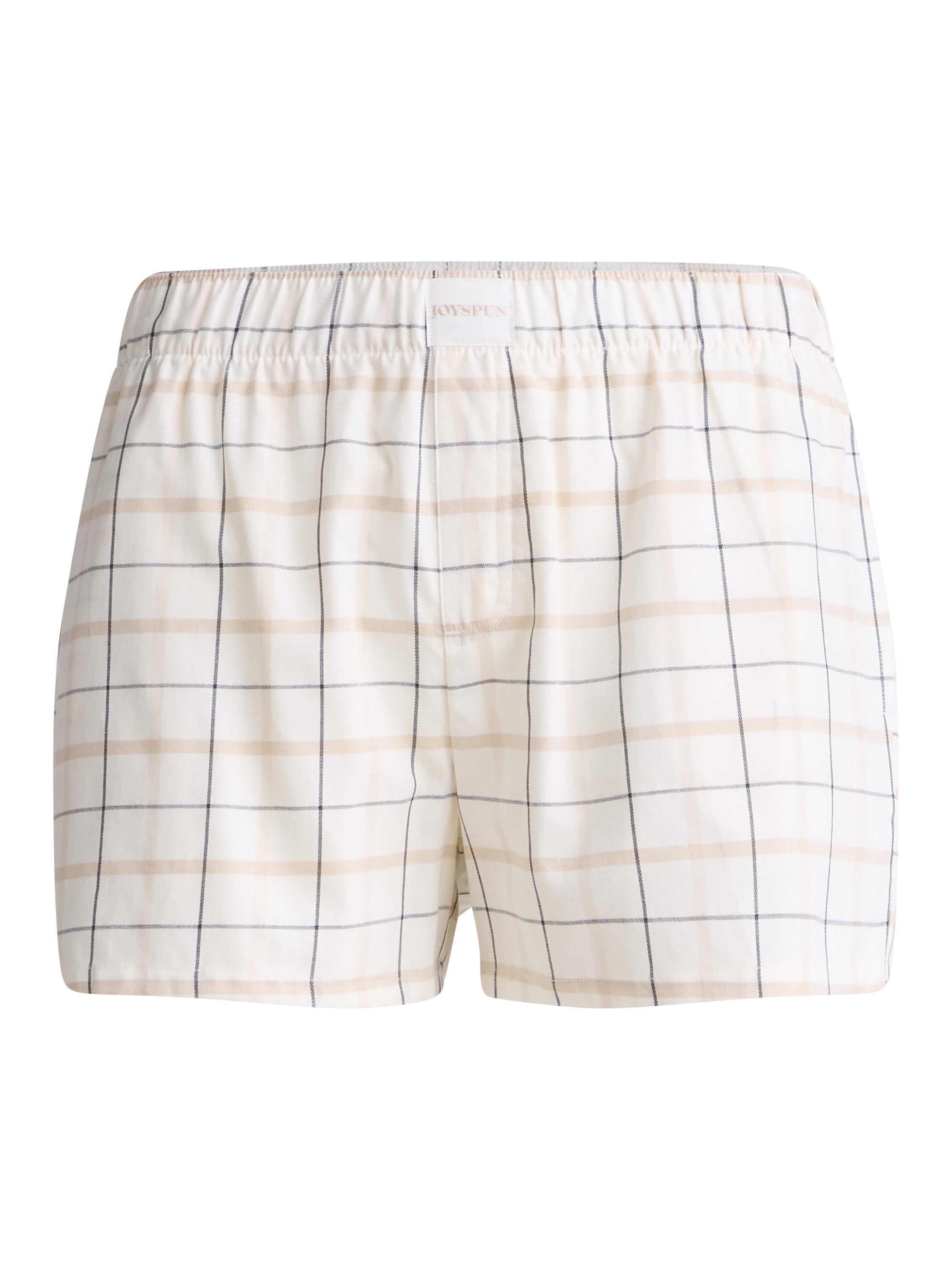 Joyspun Women's Woven Pajama Boxer Shorts, 3 in Inseam, Sizes XS-3X