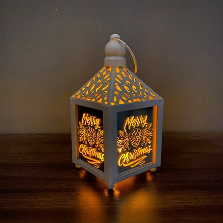 

Dealovy Christmas Wrought Iron Wind Lantern Small Lantern LED Luminous Decoration Lamp ornament Pendant Lamp Savings